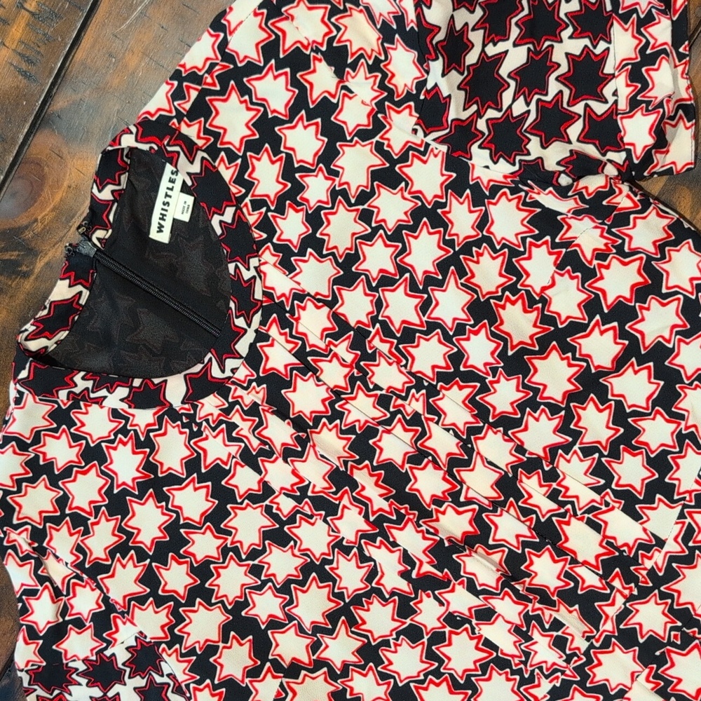 Whistles Millie Star Print Dress Pleated - Picture 4 of 11